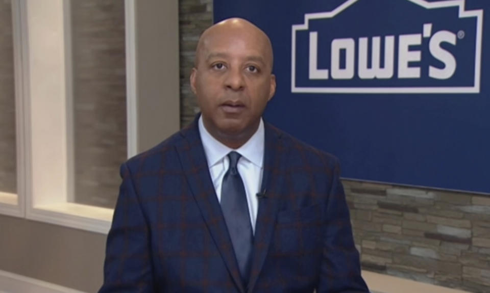 FILE - Marvin Ellison, Lowe's CEO, is interviewed by the Associated Press on Dec. 1, 2021 in Mooresville, N.C. (AP Photo, File)