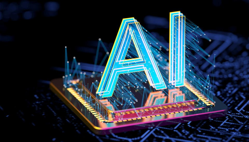 The letters 'AI' on a chip.