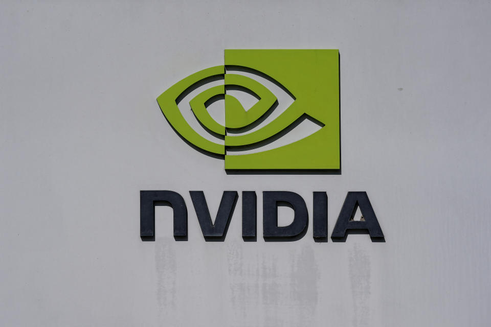 A sign to a Nvidia office building is shown in Santa Clara, Calif., Wednesday, Aug. 7, 2024. (AP Photo/Jeff Chiu)