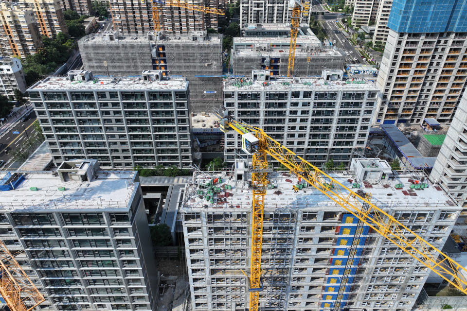 A China Resources property is under construction in Nanjing, Jiangsu province, China, on September 24, 2024. The People's Bank of China announces that it will lower the interest rate of outstanding mortgages and unify the minimum down payment ratio of mortgages. (Photo by Costfoto/NurPhoto via Getty Images)