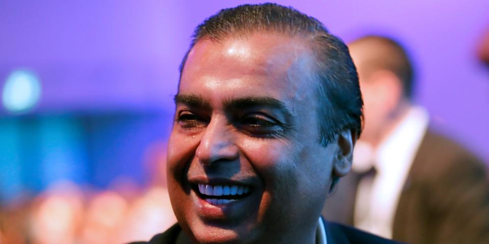 Mukesh Ambani smiling.