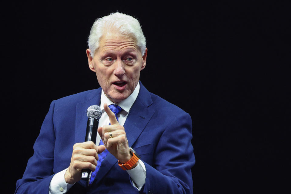 Former U.S. President Bill Clinton speaks during the Fundacion Telmex Mexico Siglo XXI (Telmex Foundation Mexico XXI Century) annual event in Mexico City, Mexico September 6, 2024. REUTERS/Raquel Cunha