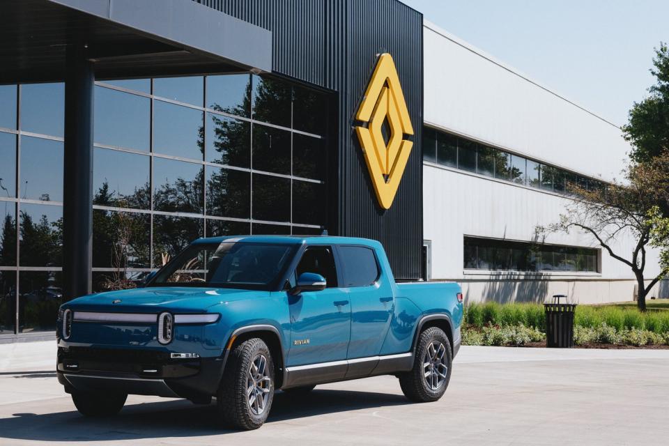 Rivian's R1 pickup at its plant in Normal, Illinois.