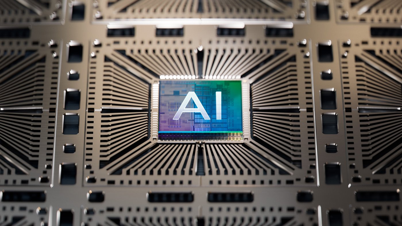 Artist rendering of AI chip.  