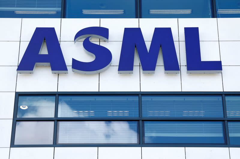 FILE PHOTO: ASML logo is seen at the headquarters in Veldhoven