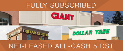 PASADENA, Calif. — ExchangeRight's fully subscribed All-Cash 5 DST, a $18.33 million portfolio of net-leased real estate. All-Cash 5 DST is a closed offering and is not accepting new investors.