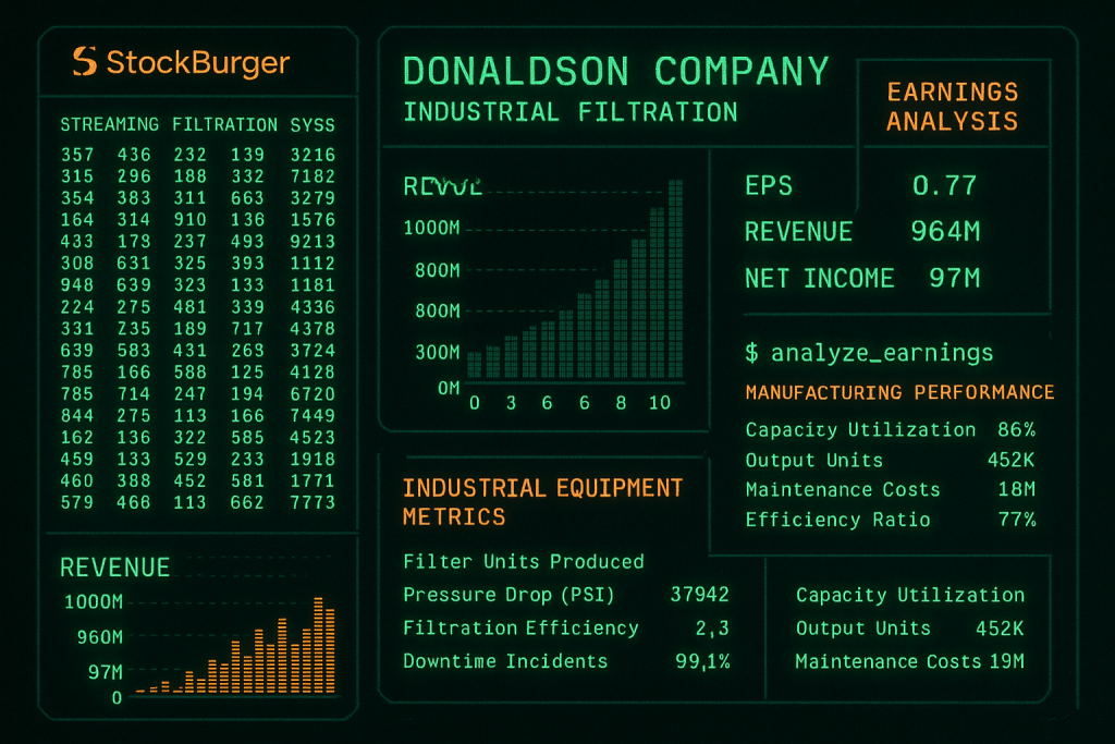 Donaldson Company Q1 2026 Earnings: Industrial Filtration Leader Reports $964M Revenue with Strong Manufacturing Performance — Stockburger