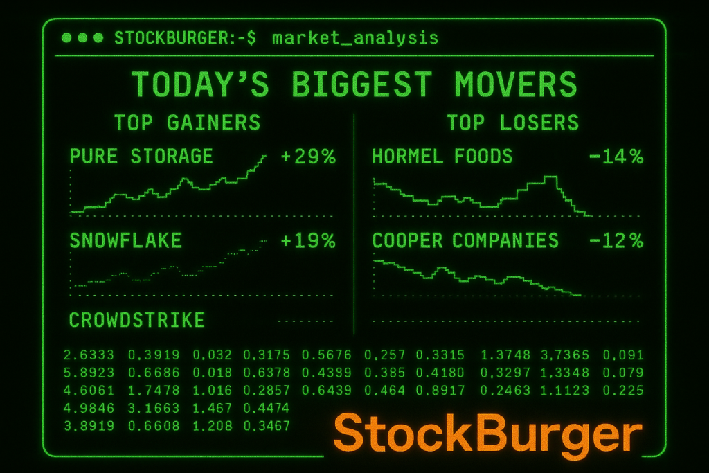 Market Movers Alert: Pure Storage Surges 29% While Hormel Foods Tumbles on Mixed Earnings — Stockburger